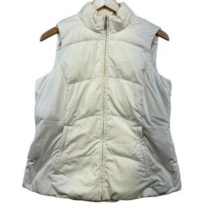 Eddie Bauer Womens Premium Goose Down Quilted Vest S Ivory